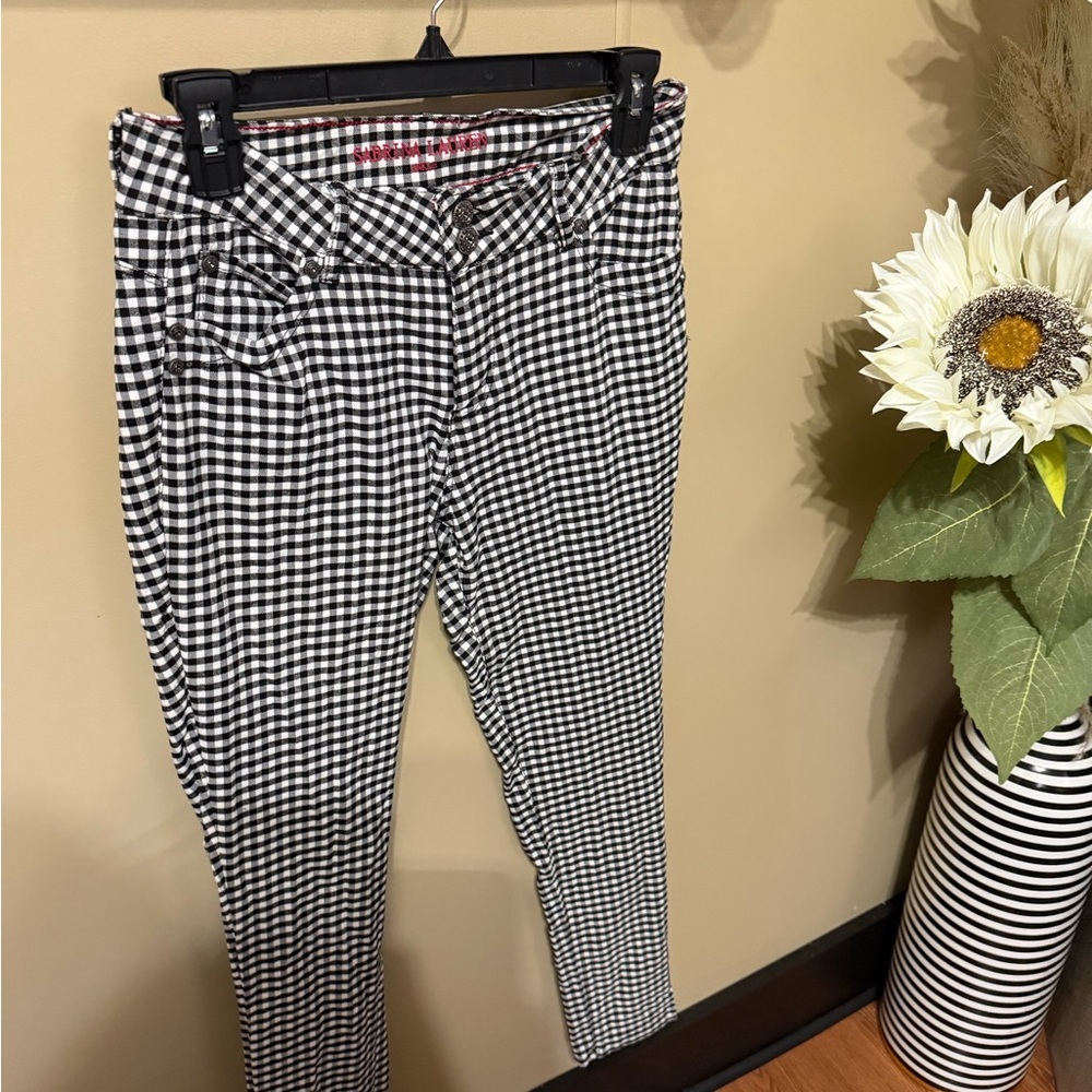Stylish Black and White Checkered Women's Pants